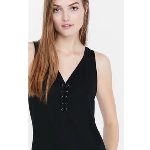 Express Black Lace Up Tank Top